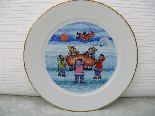 Snow scene eskimo - snow, plate