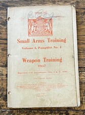 Pre WW2 British Army Small Arms Training Pamphlet Weapon Training 1937