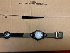 NOS Fossil Watch FL 5124 Green Nylon Strap Mini Compass Working New Battery