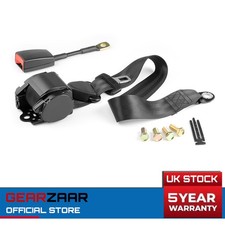 Car 3 Point Seat belts 3.6 M Length Black Adjustable Universal Webbing Buckle