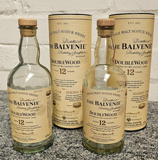 Set of 2 Empty Bottles – The Balvenie DoubleWood 12 Year Old – 200ml + Tubes