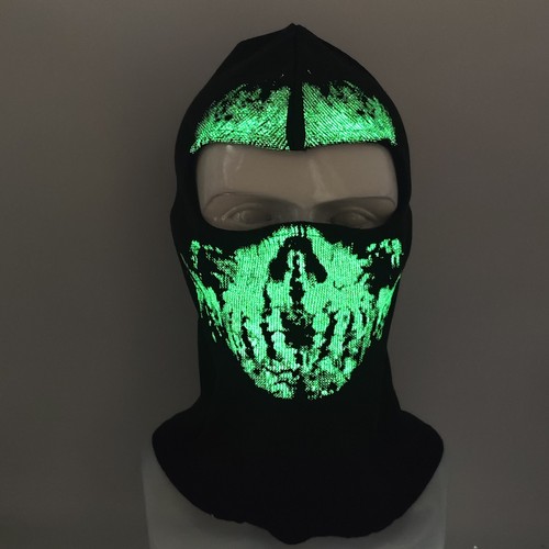 Luminous skull balaclava - luminous,