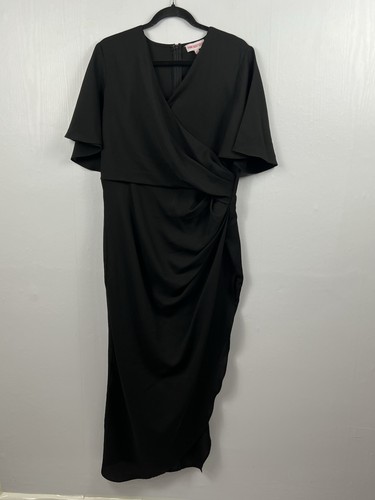 Pink boutique black wrap front - boutique,