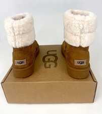 ladies UGG boots tan faux fur