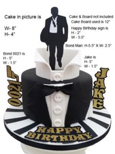 Personalised Bond 007 Birthday Celebration Cake Topper any name any age