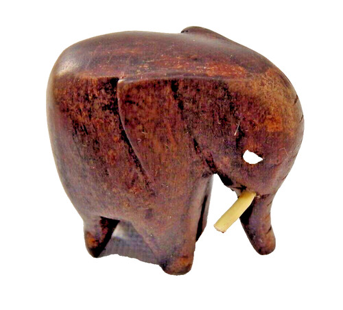 Hand carved wooden elephant - wooden,