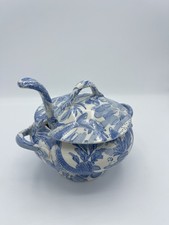 Dovedale by Burgess & Leigh Fish Tureen with Ladle and Lid Blue&white. Used Good