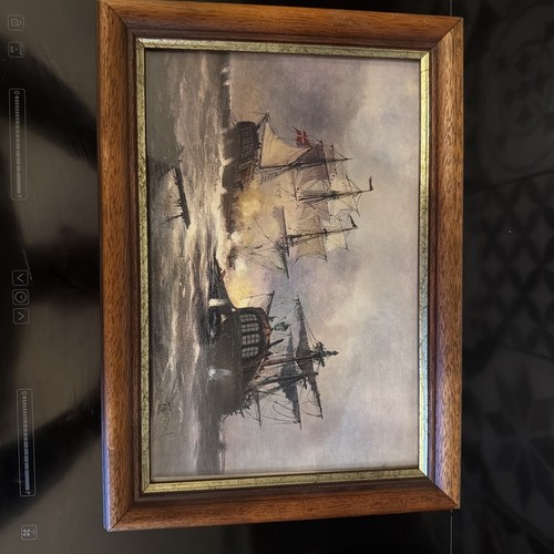 Vintage lithograph print ship - print,