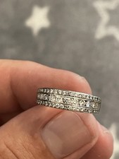 18CT WHITE GOLD DIAMOND RING 1 CARAT NATURAL SIZE O 1/2 FREEPOST UK