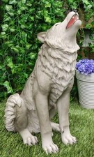 Large Howling Wolf Statue 18"H