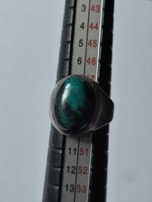 Vintage 925 Sterling Silver Turquoise Chrysocolla Ring J