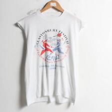 Vintage GLASTONBURY 1990 Cut off T-Shirt White - Size Medium M (ET1)