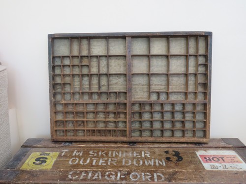 Vintage wooden printers tray - vintage,