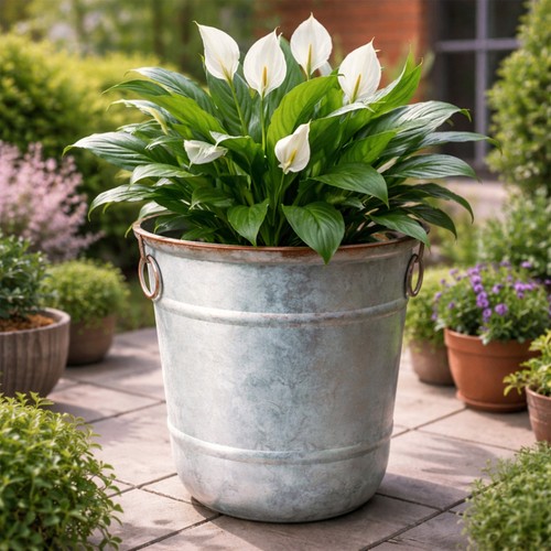 Jsh garden planter galvanised - garden,