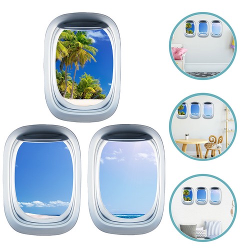 3pcs simulated airplane window - 3pcs,