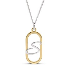 Personalised Framed Initial Pendant, Silver Yellow gold Plated letter Necklace