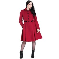OLIVIA HELL BUNNY VINTAGE 1950s BOW COAT RED U.K. 18