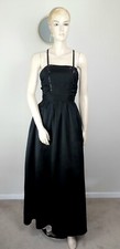 VINTAGE 70S ELEGANT LONG BLACK STRAPPY SEQUIN DISCO BOHO EVENING MAXI DRESS 8