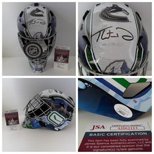 Thatcher Demko Signed Vancouver Canucks FULL SIZE Goalie Mask Helmet JSA COA