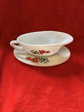 Pyrex 'June Rose' Gravy Boat & Under Plate, Vintage JAJ   