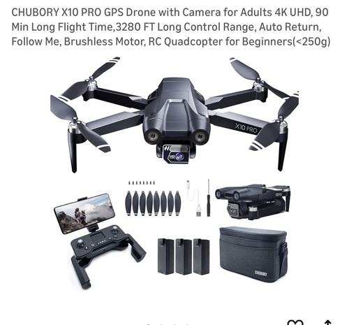 Chubory x10 pro gps drone - chubory,