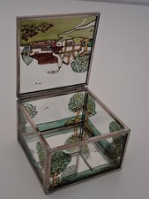 Stained glass mirrored trinket - glass,