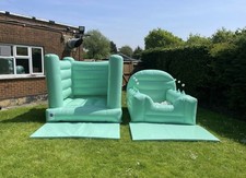 Mint Green Bouncy Castle and