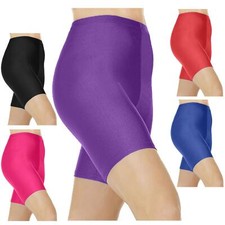 GIRLS SHINY LYCRA PE SHORTS GYM DANCING GYMNASTICS SCHOOL CYCLING STRETCH SHORT
