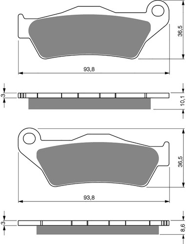 Brake disc pads rear - pads,