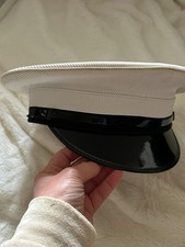 Genuine Royal Navy Class 1 White Officer Cap / Dress Hat Genuine British Size 58