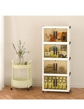 SIRIRIC Extra Large Plastic Storage Bins with Lids and Doors - 4 Packs 27Gal Clo