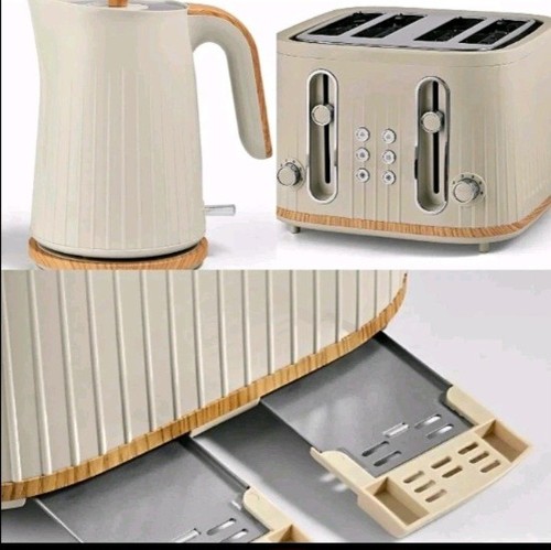 Cream wood effect kettle 4 - cream, &