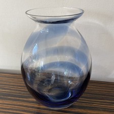 Art Glass Vase clear and blue