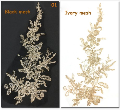 Beaded floral trim corded - floral,