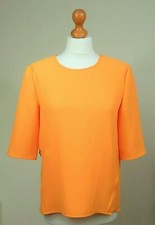 Whistles Size 8 10 Oversized Boxy Summer Tunic Top Blouse Dipped Hem Amber Gold