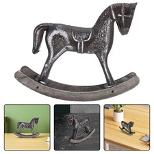  Wooden Rocking Horse Statue Desktop Decorative Ornaments Home Figurines