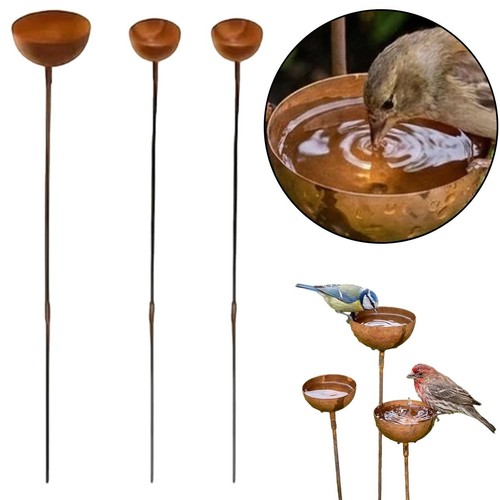 Set metal bird bath - metal, bowls