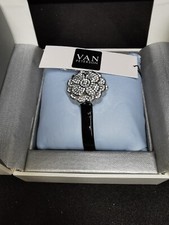 New Boxed Ladies Van Peterson Quartz Watch with Black Genuine Leather Strap