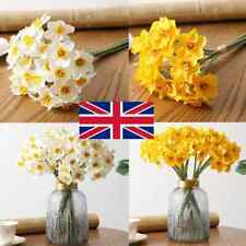 6/12x Artificial Narcissus Daffodil Fake Flower Plant Home Garden Wedding Decor