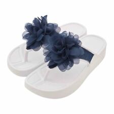 Avon White Denim Floral Flower Sandals Walk Sculpt Tone Fit Flop Style ALL Sizes