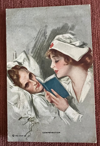 Antique postcard ww1 red cross