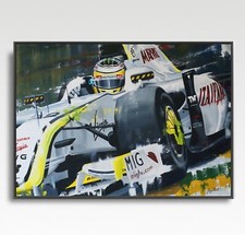 JENSON BUTTON  F1 A3 print from painting by Greg Tillett poster Formula 1 art