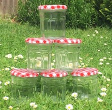 6 x Bonne Maman 370g Jam Jars Red Gingham Homemade Mincemeat Chutney Making