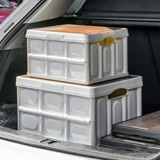 Folding Storage Box Wood Lid