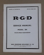 RGD Model 204 Four Speed Radiogram Service Manual