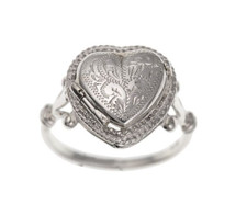 Heart Locket Ring Sterling