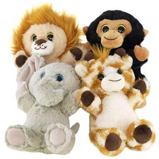 4x Safari Animal Soft Toys