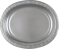 Silver Solid Oval Paper Plates