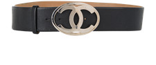 Chanel CC Chunky Belt Leather Black 85 cm Women