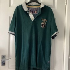 St George By Duffer Polo Shirt Mens X-Large green Short Sleeve Embroidered 